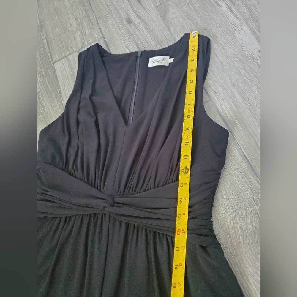 Eliza J polyester blend stretch black V-neck sleeveless wide leg jumpsuit size M - Picture 6 of 11
